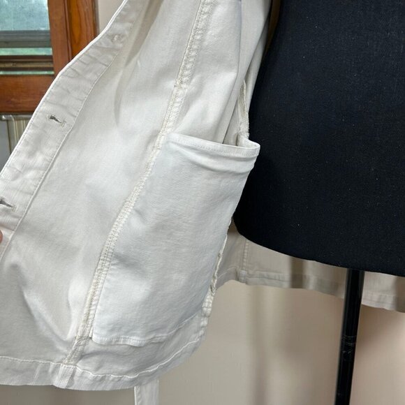 j. jill White Removeable Tie Button Front Utility Jacket Size L - Picture 7 of 14